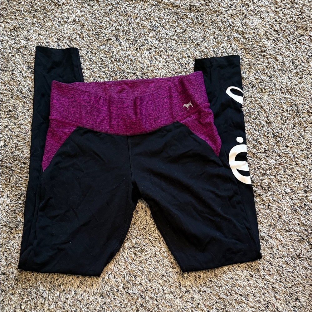 Victoria’s Secret Black and Purple Leggings